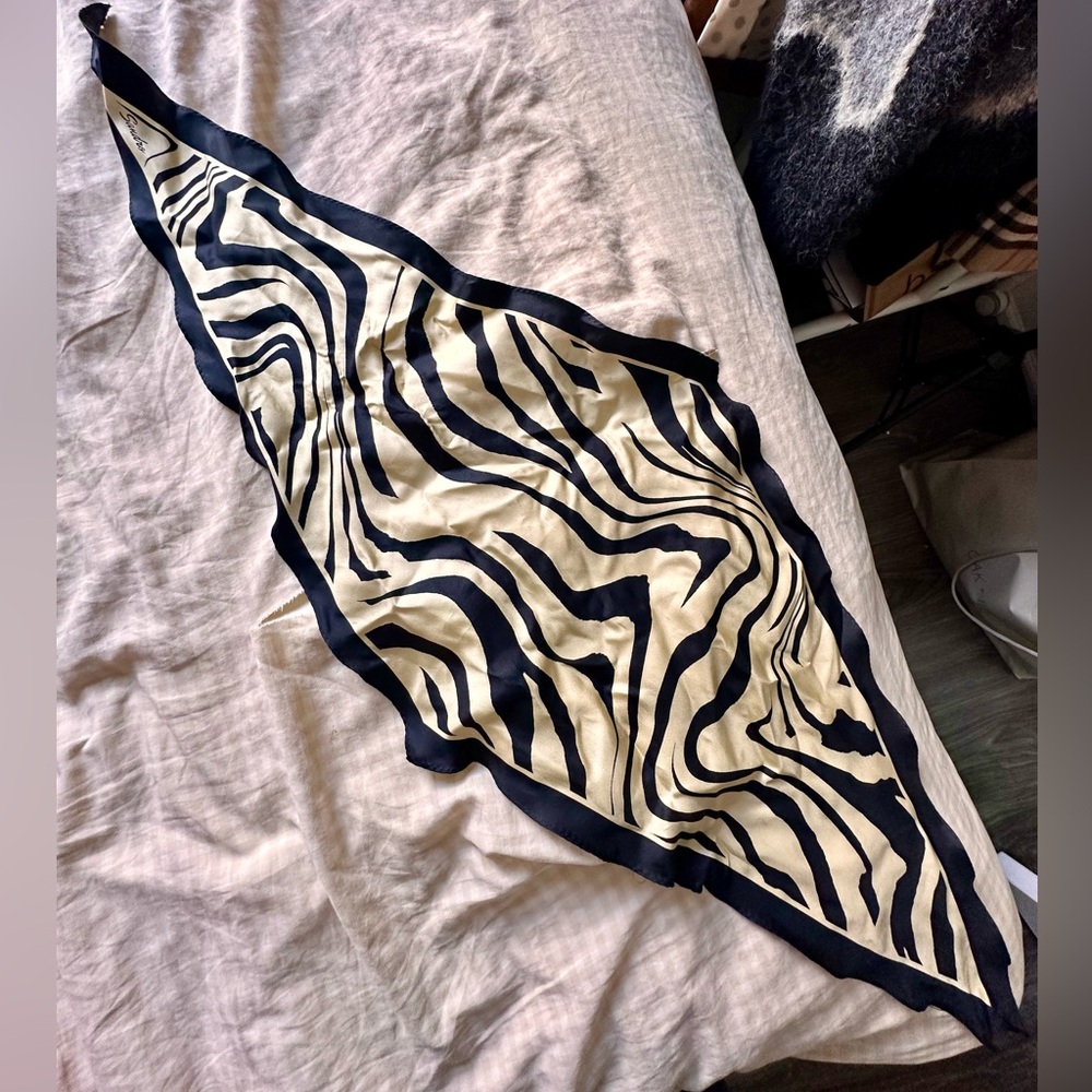 Sandro Satin Animal Printed Twill Scarf